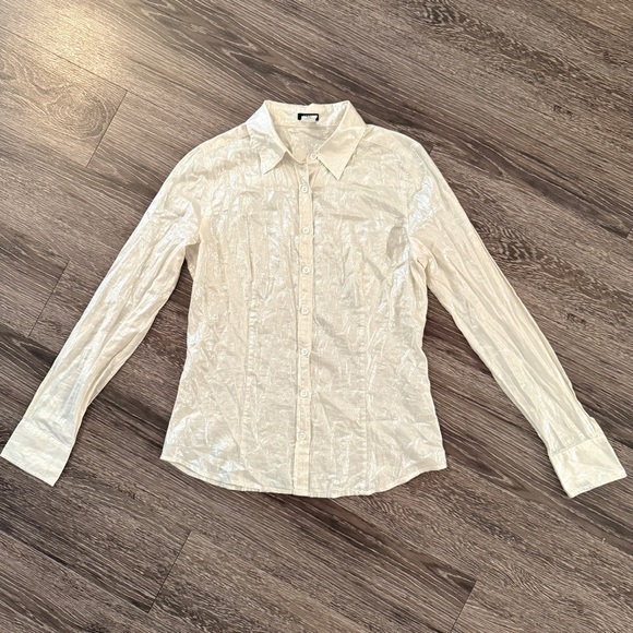 J. Crew Shimmer Champagne Button Up - Picture 1 of 8